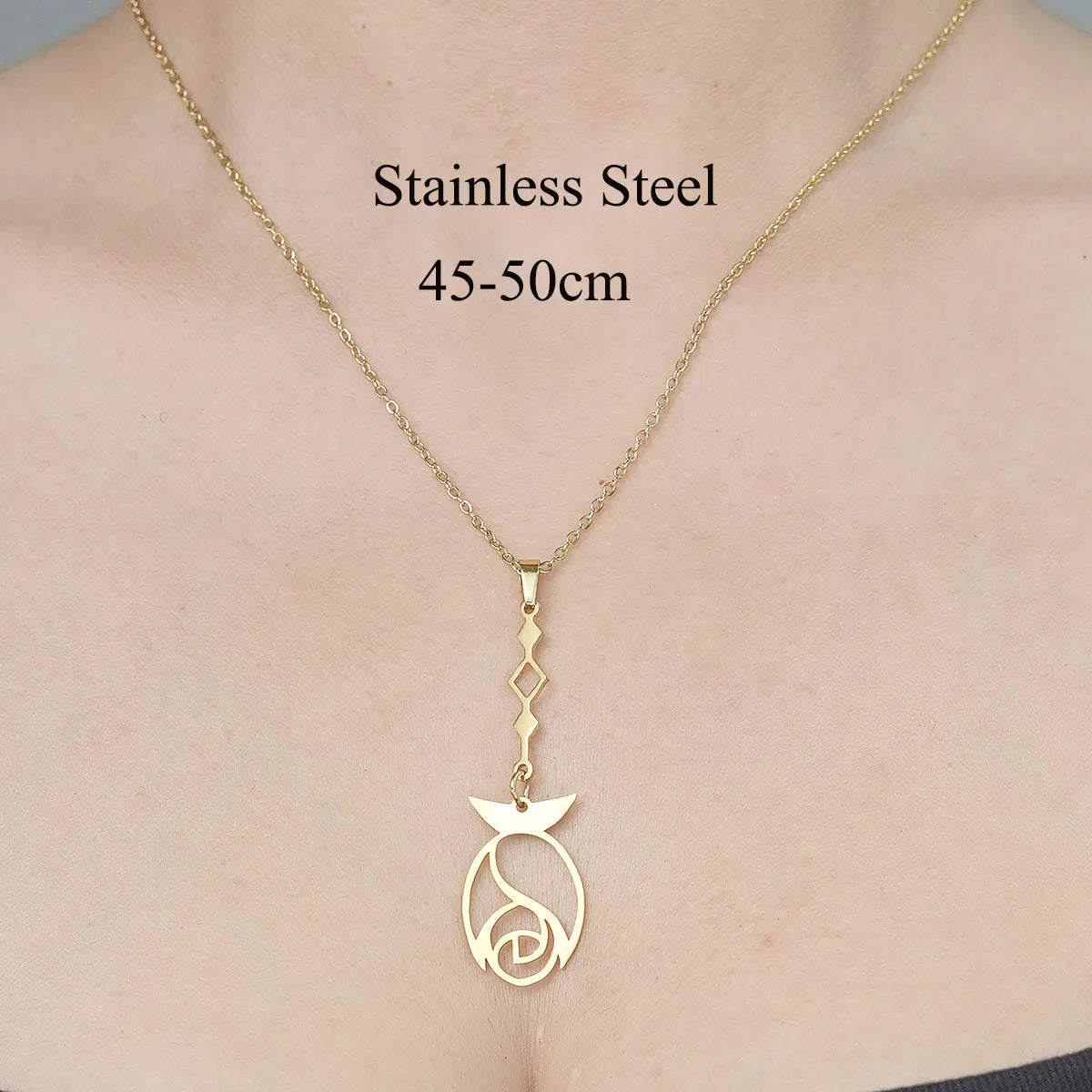 Wholesale Jewelry IG Style Star Heart Shape Flower 201 Stainless Steel 18K Gold Plated Polishing Plating Pendant Necklace