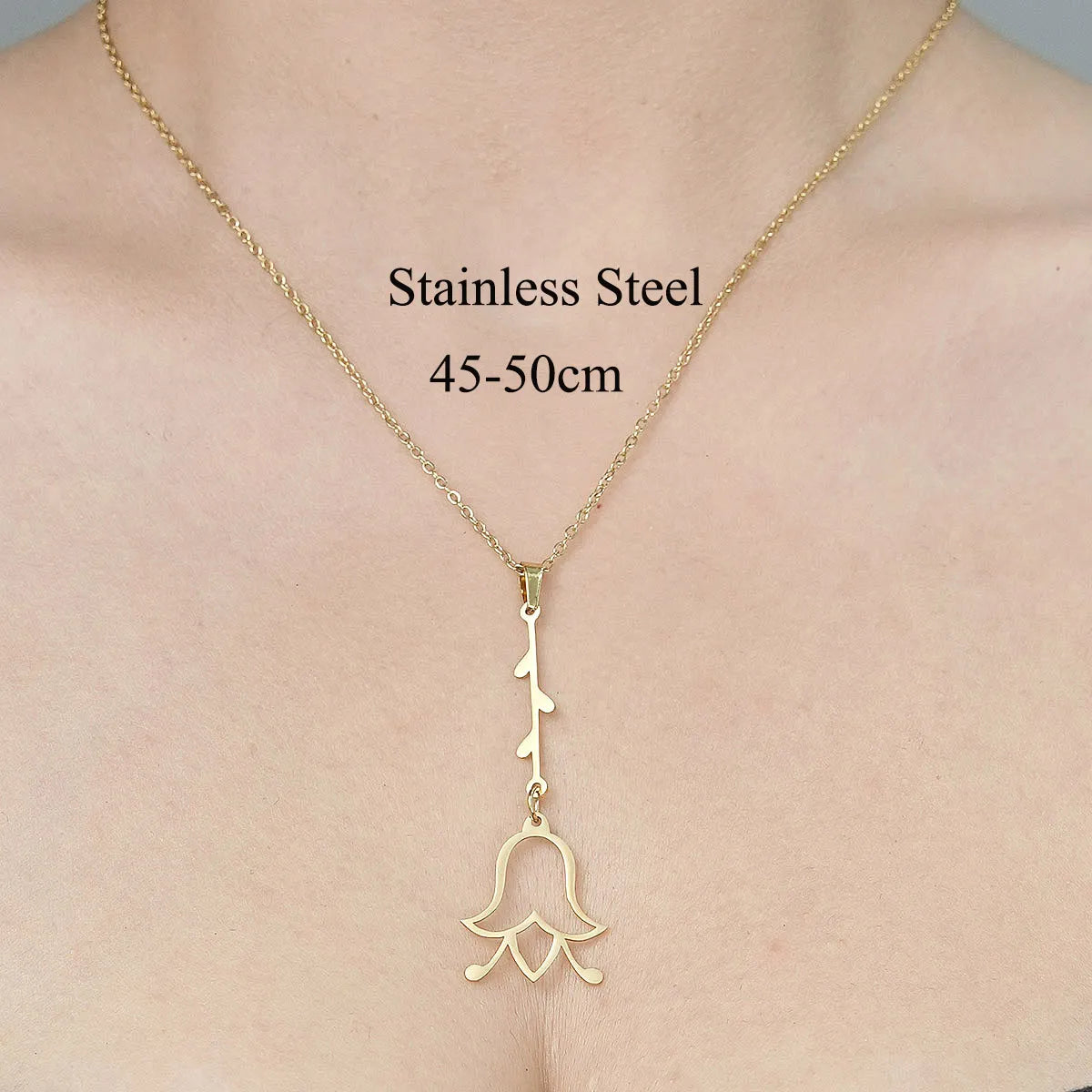 Wholesale Jewelry IG Style Star Heart Shape Flower 201 Stainless Steel 18K Gold Plated Polishing Plating Pendant Necklace