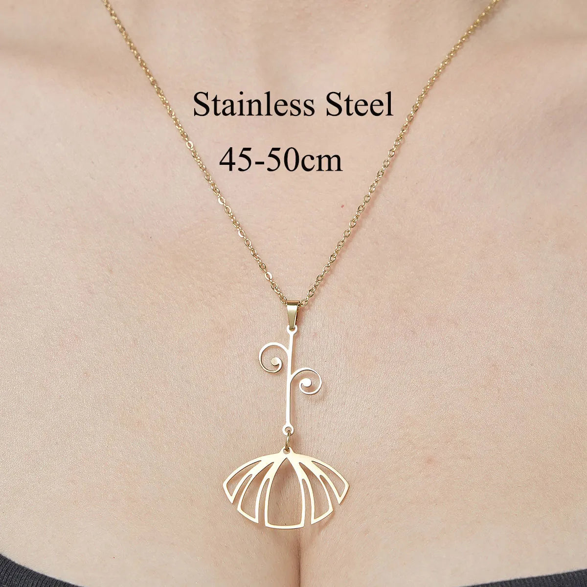 Wholesale Jewelry IG Style Star Heart Shape Flower 201 Stainless Steel 18K Gold Plated Polishing Plating Pendant Necklace