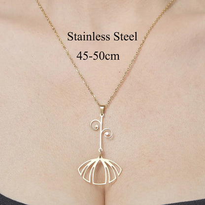 Wholesale Jewelry IG Style Star Heart Shape Flower 201 Stainless Steel 18K Gold Plated Polishing Plating Pendant Necklace