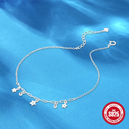 Wholesale Jewelry IG Style Star Sterling Silver Anklet