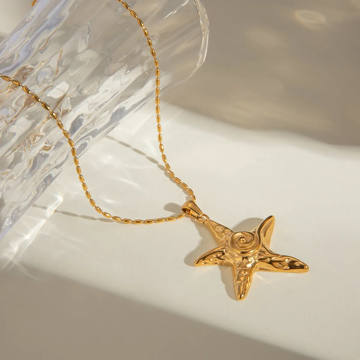 Wholesale Jewelry IG Style Starfish 304 Stainless Steel Pendant Necklace