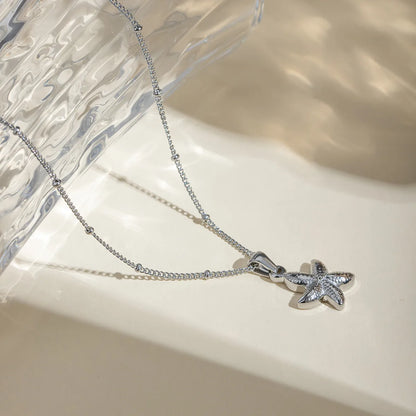 Wholesale Jewelry IG Style Starfish 304 Stainless Steel Plating Pendant Necklace