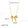 Wholesale Jewelry IG Style Sweet Bow Knot 304 Stainless Steel 18K Gold Plated Polishing Rings Earrings Necklace