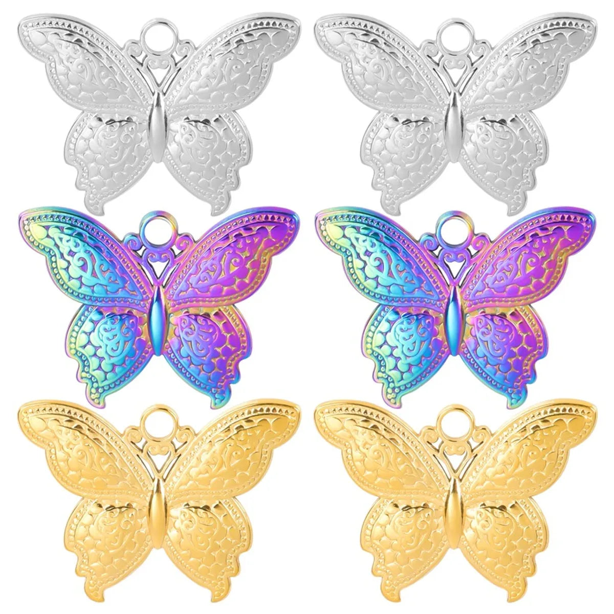 Wholesale Jewelry IG Style Sweet Butterfly 304 Stainless Steel 18K Gold Plated Pendant Necklace Necklace Pendant