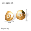 Wholesale Jewelry IG Style Sweet Daisy 304 Stainless Steel 18K Gold Plated Enamel Rings Earrings Necklace