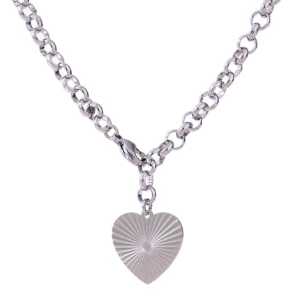 Wholesale Jewelry IG Style Sweet Heart Shape Titanium Steel Pendant Necklace