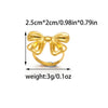 Wholesale Jewelry IG Style Sweet Korean Style Bow Knot 304 Stainless Steel 14K Gold Plated Hollow Out Open Rings