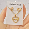 Wholesale Jewelry Sweet Simple Style IG Style Heart Shape Titanium Steel Hollow Out Jewelry Set