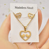 Wholesale Jewelry Sweet Simple Style IG Style Heart Shape Titanium Steel Hollow Out Jewelry Set