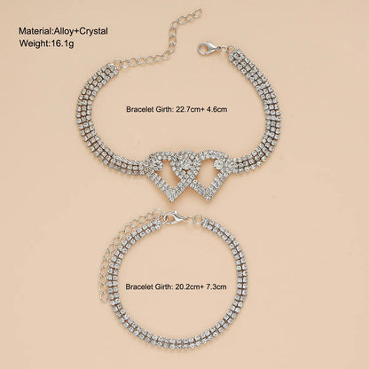 Wholesale Jewelry IG Style Vacation Marine Style Heart Shape Alloy Rhinestones Inlay Anklet