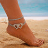 Wholesale Jewelry IG Style Vacation Marine Style Heart Shape Alloy Rhinestones Inlay Anklet