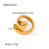 Wholesale Jewelry IG Style Vacation Simple Style Water Droplets Solid Color 316 Stainless Steel  18K Gold Plated Asymmetrical Open Rings Rings
