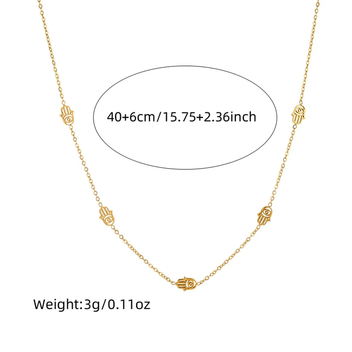 Wholesale Jewelry IG Style Vintage Style Hand Of Fatima 304 Stainless Steel 18K Gold Plated Hollow Out Jewelry Set