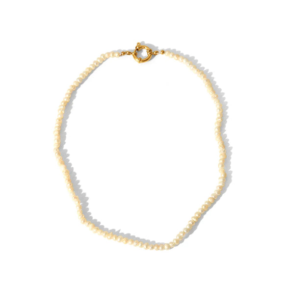 Wholesale Jewelry IG Style Vintage Style Necklace 201 Stainless Steel Freshwater Pearl 18K Gold Plated Beaded Necklace