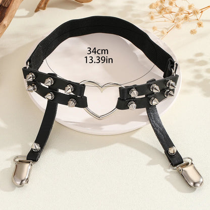 Wholesale Jewelry IG Style Y2K Cool Style Heart Shape Pu Leather Alloy Armband Arm Bracelet