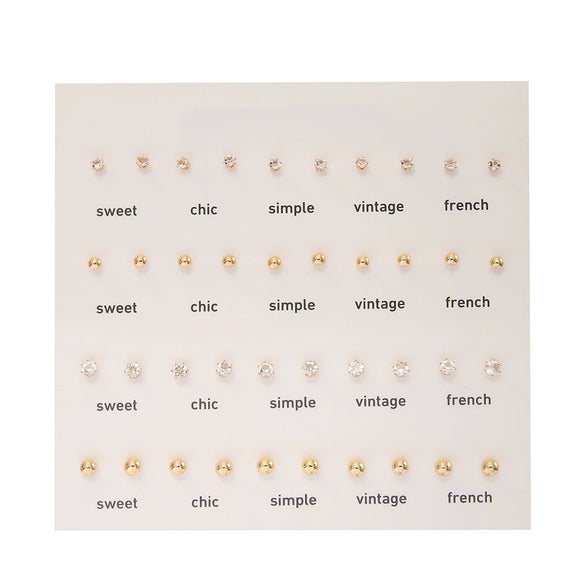 Wholesale Jewelry Imitation Pearl Geometric Sweet Style Electroplated Earrings