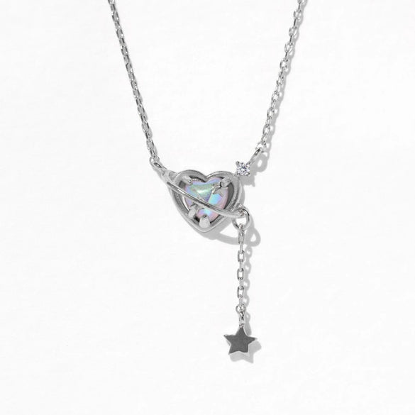 Wholesale Jewelry Ins Cold Style Light Luxury Star Tassel Love Moon Planet Copper Necklace With Zirconia And O Chain