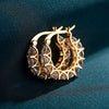 Wholesale Jewelry Ins Style Copper Zirconia Inlaid Geometric Ushaped Earrings For Women