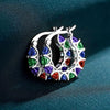 Wholesale Jewelry Ins Style Copper Zirconia Inlaid Geometric Ushaped Earrings For Women
