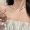 Wholesale Jewelry Ins Style Elegant Heart Shape Flower Bow Knot Imitation Pearl Alloy Necklace