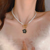 Wholesale Jewelry Ins Style Elegant Heart Shape Flower Bow Knot Imitation Pearl Alloy Necklace