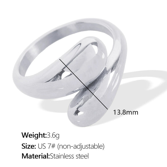 Wholesale Jewelry Ins Style Heart Shape 316L Stainless Steel Ring With Electroplating For Women