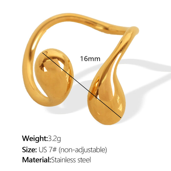 Wholesale Jewelry Ins Style Heart Shape 316L Stainless Steel Ring With Electroplating For Women