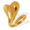 Wholesale Jewelry Ins Style Heart Shape 316L Stainless Steel Ring With Electroplating For Women