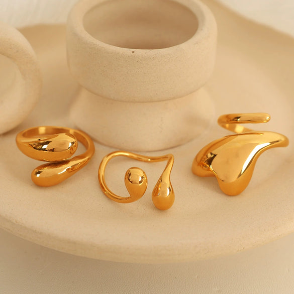 Wholesale Jewelry Ins Style Heart Shape 316L Stainless Steel Ring With Electroplating For Women