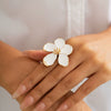 Wholesale Jewelry Ins Style Iron Dripping Oil Geometric Fivepetal Flower And Starfish Ring Electroplated