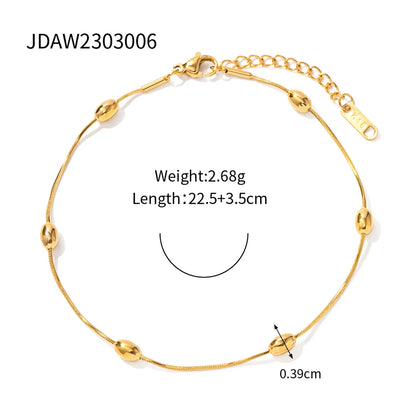 Wholesale Jewelry INS Style Simple Style Oval 304 Stainless Steel Plating Anklet