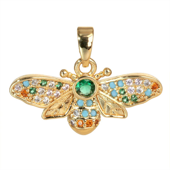 Wholesale Jewelry Insect Bee Copper Electroplated Pendant