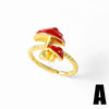 Wholesale Jewelry Insect Open Ring Copper 18K Gold Plated Electroplating For Women