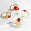 Wholesale Jewelry Insect Open Ring Copper 18K Gold Plated Electroplating For Women