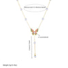 Wholesale Jewelry Insect Pattern Stainless Steel Long Tassel Necklace For Women With Electroplating