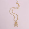 Wholesale Jewelry Insect Zodiac Style Copper Zircon Electroplated Inlaid Twist Chain Pendant Necklace