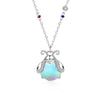 Wholesale Jewelry Insects Geometric Mori Style Moonstone 925 Sterling Silver Pendant Necklace