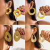 Wholesale Jewelry Iron Geometric Ushape Exaggerated Irregular Metal Earrings Electroplated For Women