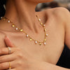 Wholesale Jewelry 18K Gold Geometric Shell Freshwater Pearl Necklace Electroplated Light Luxury Style