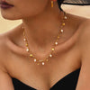 Wholesale Jewelry 18K Gold Geometric Shell Freshwater Pearl Necklace Electroplated Light Luxury Style