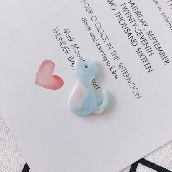 Wholesale Jewelry Kitten Plastic Resin Epoxy Handmade Earrings Pendant Accessories
