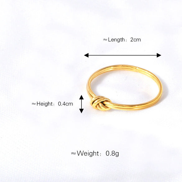 Wholesale Jewelry Knot Casting Ushaped Geometric Titanium Steel Ring With Electroplating And Joker Texture