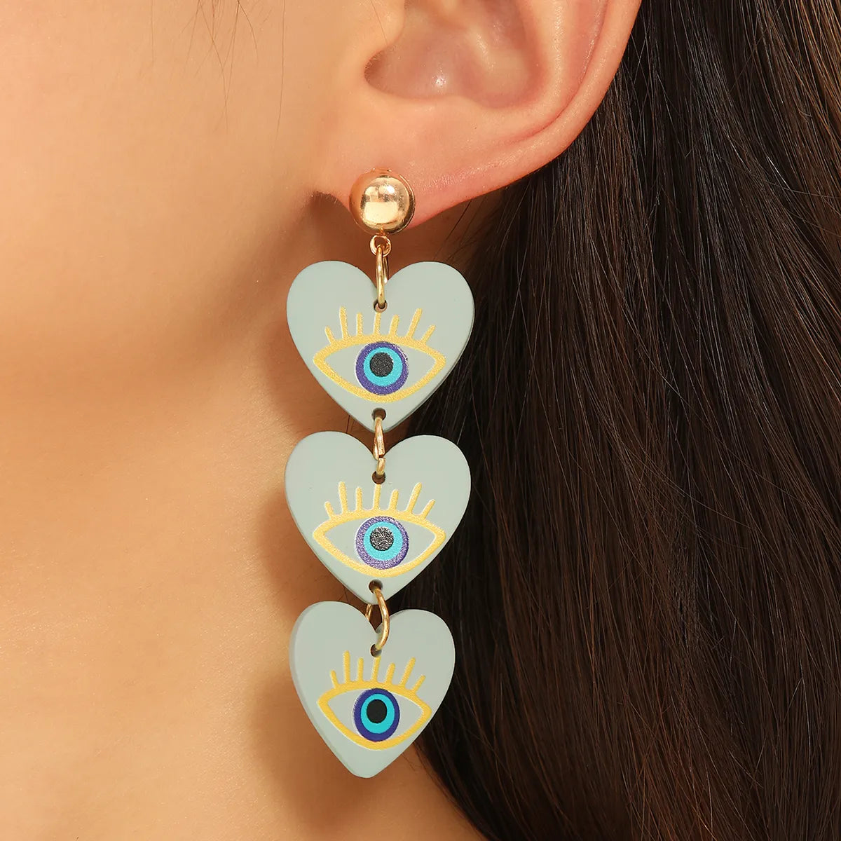 Wholesale Jewelry Korean Style Heart Shape Arylic Drop Earrings