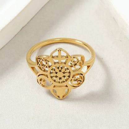 Wholesale Jewelry Lady Floral 201 Stainless Steel Plating Rings