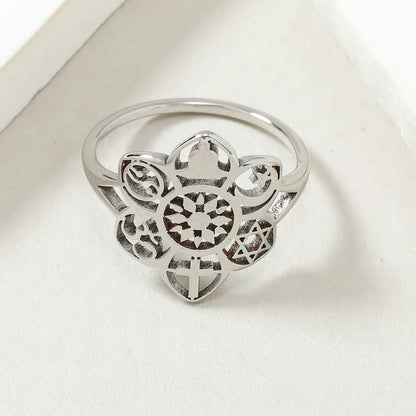 Wholesale Jewelry Lady Floral 201 Stainless Steel Plating Rings