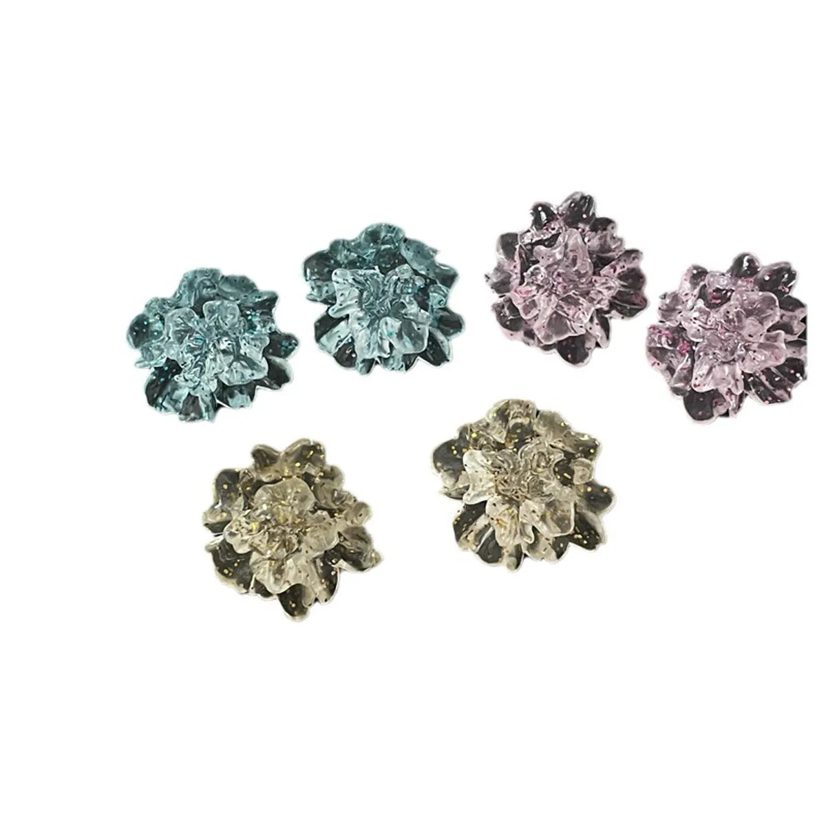 Wholesale Jewelry Lady Flower Arylic Plating Ear Studs