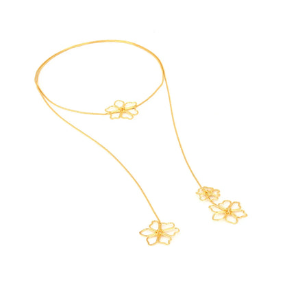 Wholesale Jewelry Lady Flower Copper Zinc Alloy Long Necklace