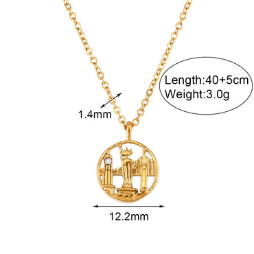 Wholesale Jewelry Lady Geometric 304 Stainless Steel Plating Pendant Necklace