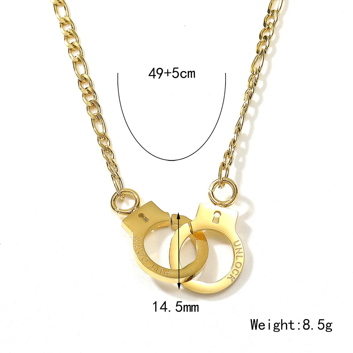 Wholesale Jewelry Lady Geometric Letter Titanium Steel Plating Pendant Necklace